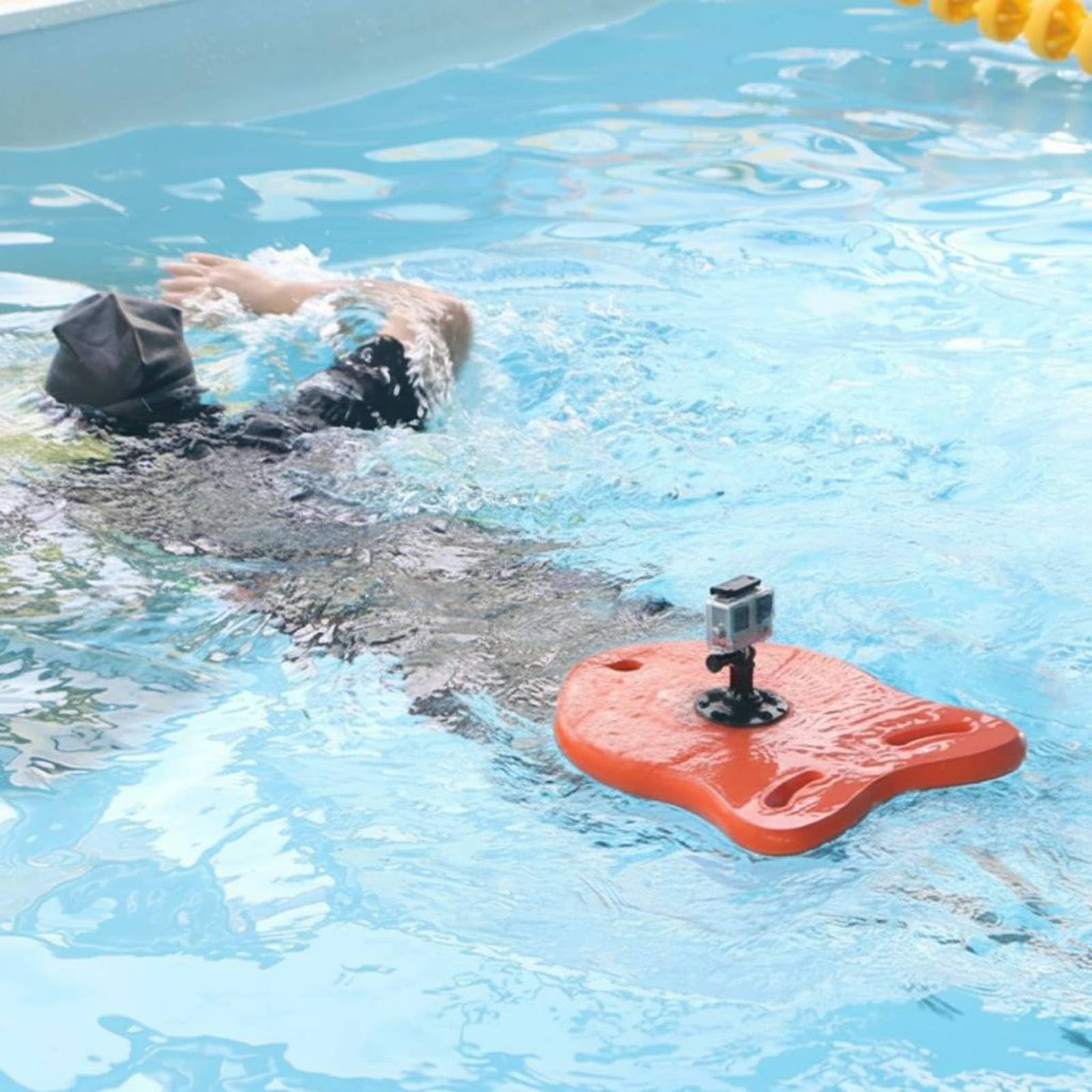 Piattaforma EVA Galleggiante Resistente Aiuto Al Galleggiamento Leggero Attrezzatura Sportiva per Piscina, Esterno, Arancione Con Supporto Per Telefono, Fotocamera E Custodia Impermeabile