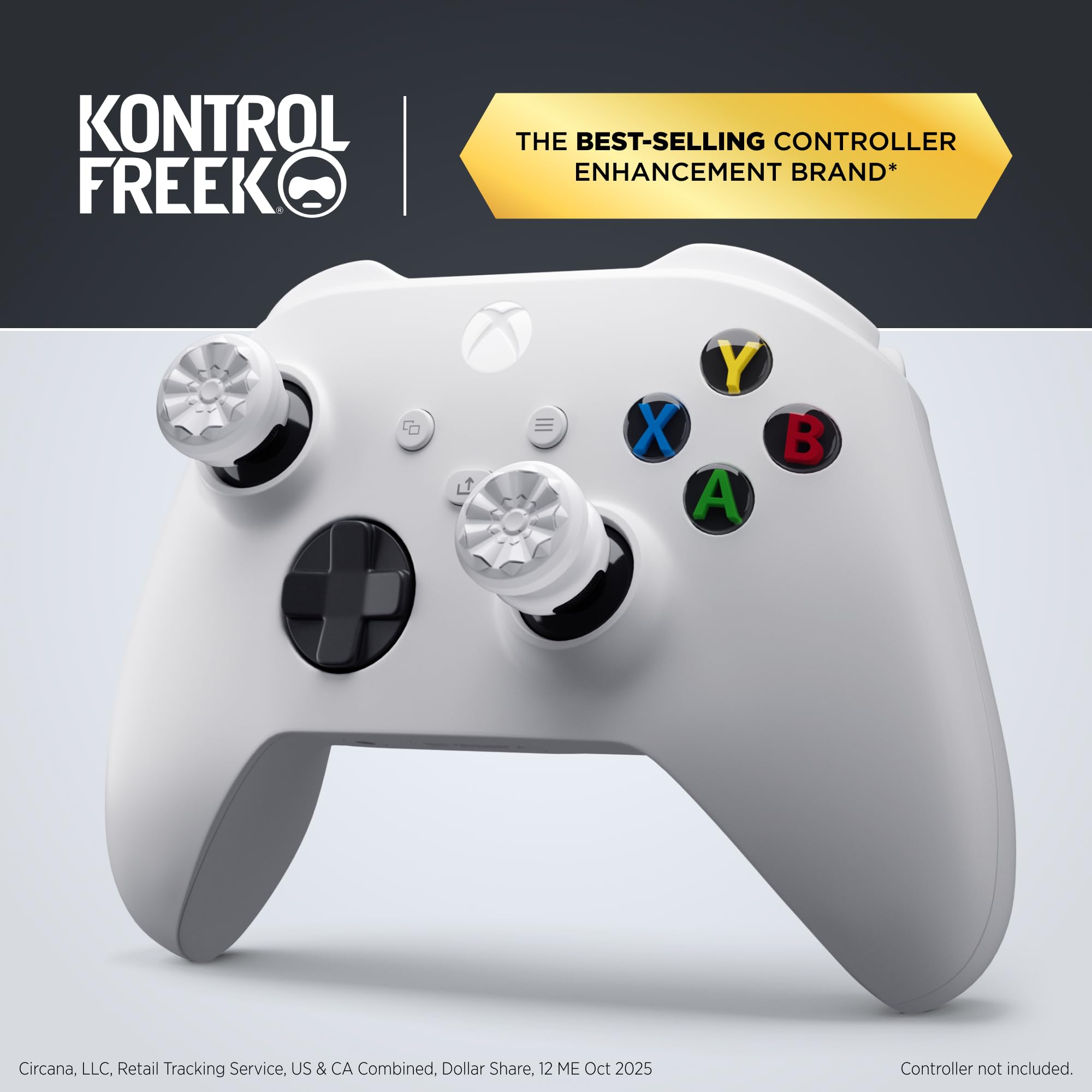 KontrolFreek FPS Freek Galaxie Blanc pour Manette Xbox One et Xbox Series X | Manette Performance | 1 Taille Haute, 1 Taille Moyenne | Blanc