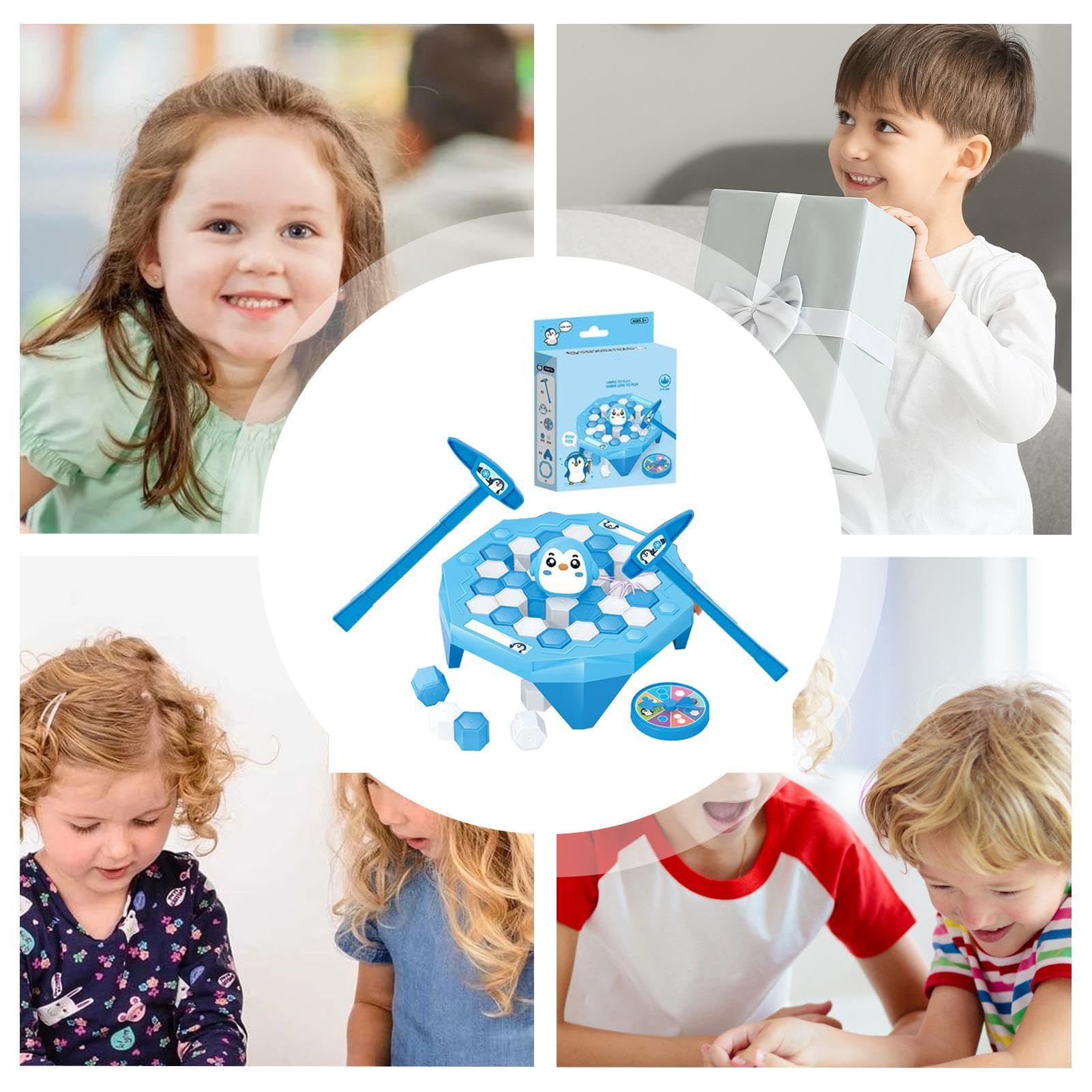Juego De Mesa Salva Al Pingüino De Hielo - Rompe El Hielo Con Martillos Y Dados - Juego De Coordinación Y Estrategia Para Toda La Familia