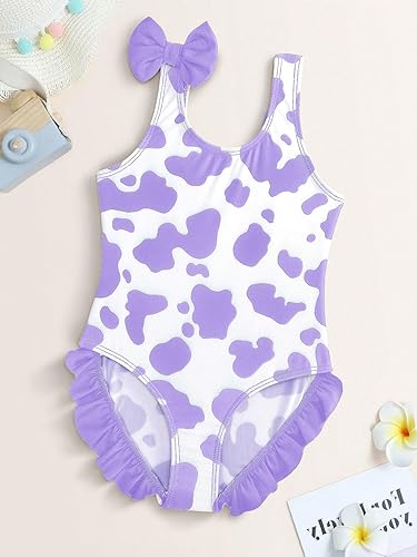 Miniatura 5 de WDIRARA Traje de baño de una pieza con estampado de vaca para niña