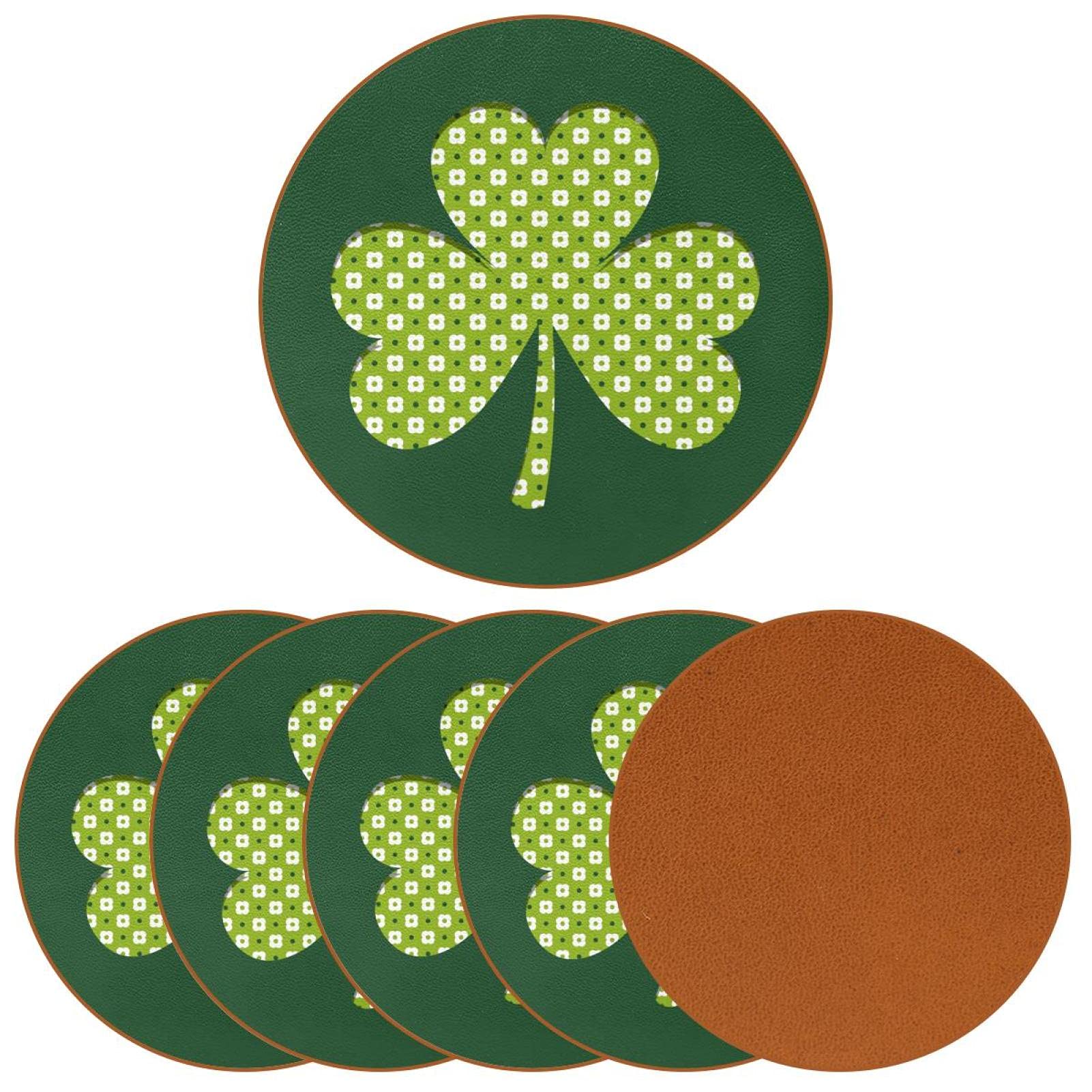 Lot De 6 Dessous De Verre En Silicone Forme Trèfle - Diamètre 11 Cm, Antidérapant, Résiste De -40°C à 220°C, Vert