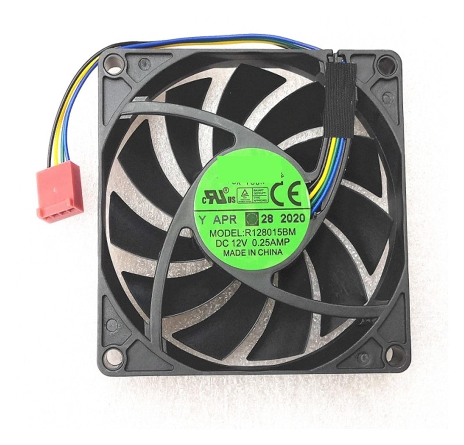 Facile à remplacer Ventilateur de boîtier Silencieux PWM, 80mm, 8cm, pour EVERFLOW 8015, 4 Fils, Double roulement à Billes, DC 12V, 0,25a, R128015BM