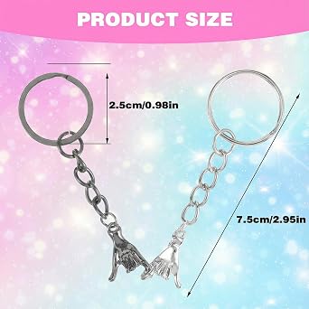 Ouligay Matching Couple Keychain Gift for Boyfriend Girlfriend Him Her Pinky Promise Best Friend Birthday Gift for Women