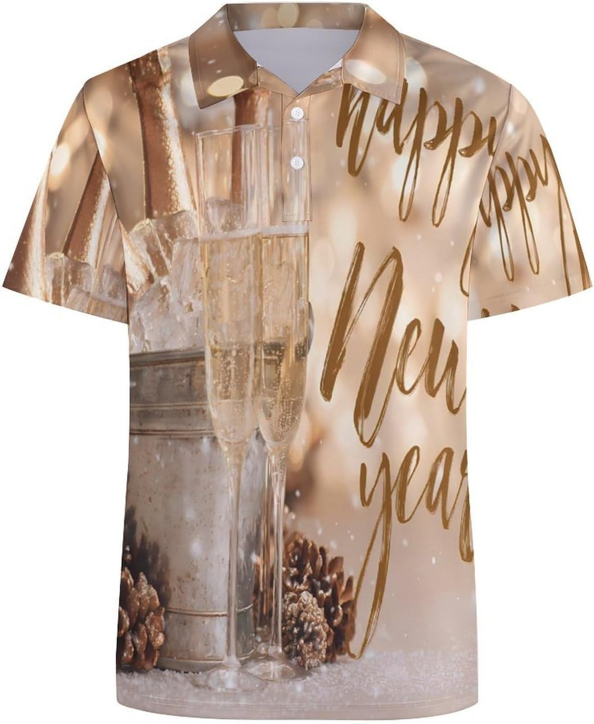 Happy New Year 2026 Women's Golf Polo Shirts Short Sleeve Quick Dry Tennis Tops Casual Work Blouses