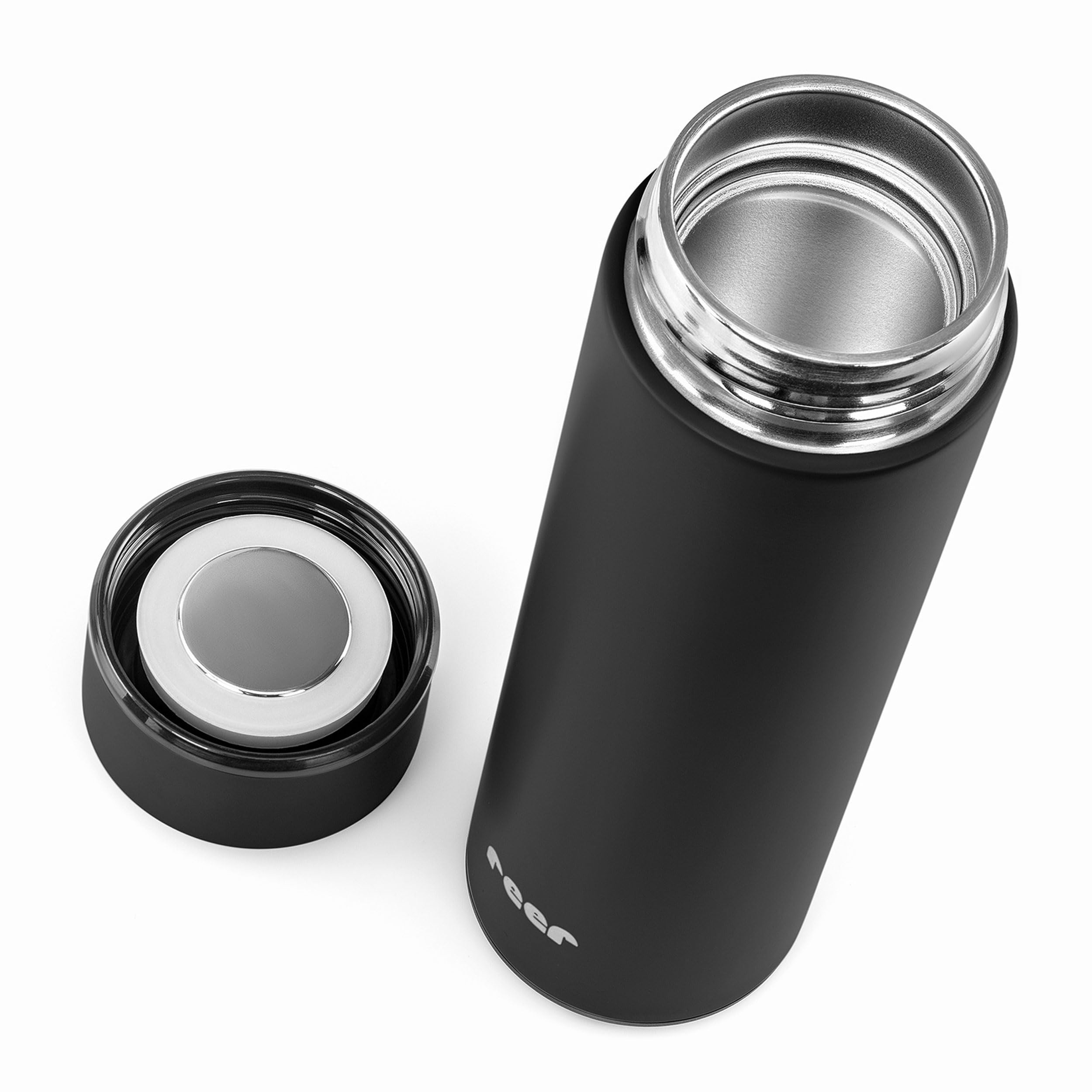 reer Termos ze stali nierdzewnej ColourDESIGN, 450 ml – mały, poręczny, idealny dla dziecka, czarny