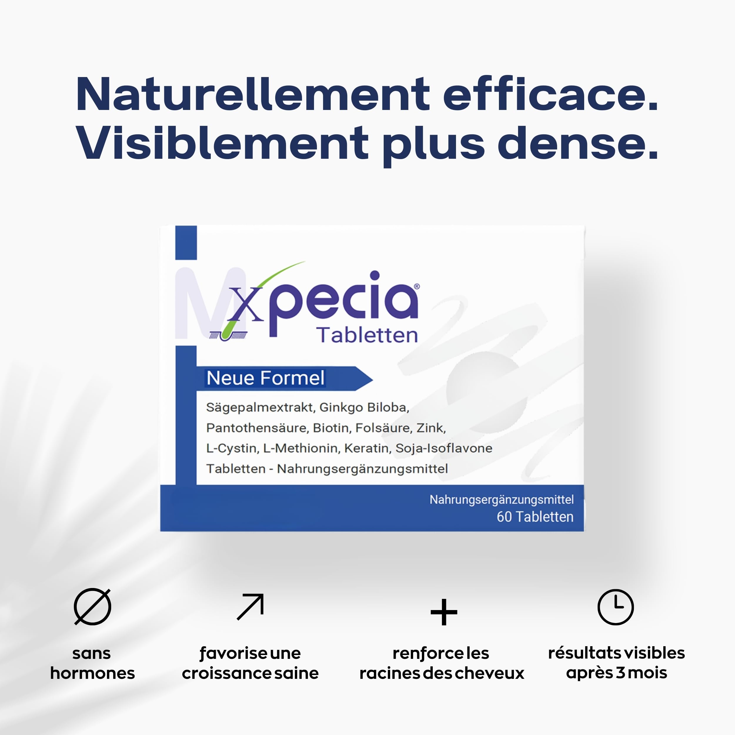 XPECIA Comprimés pour hommes contre la chute des cheveux, bloque la DHT, nouvelle formule de croissance des cheveux 120 Unité (Lot de 2 boites de 60)