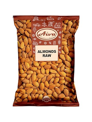 AIVA, almendras crudas enteras naturales, sin sal, sin cáscara, 10 libras, cultivadas en los Estados Unidos, almendras enteras crudas con piel
