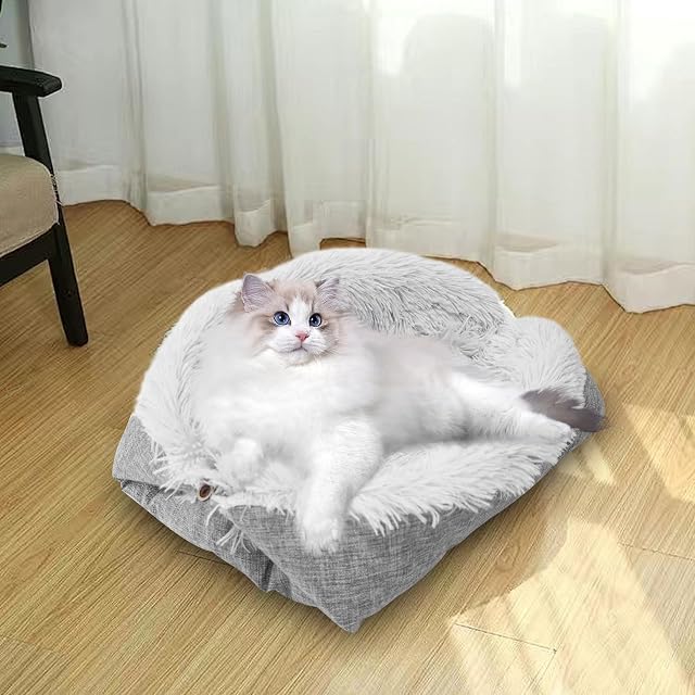 Foto 7 de 7 de GOEDCH - Alfombra para gatos lavable, 61 x 51 cm, 2 en 1 de felpa, suave, cojín para gatos y perros pequeños…