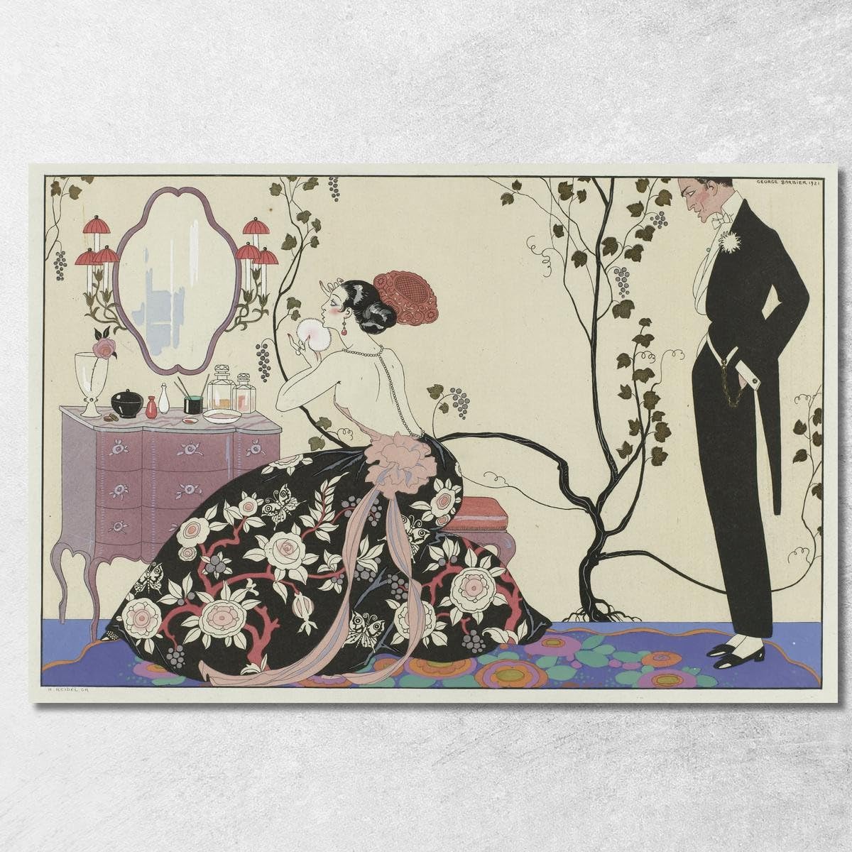 Tableau George Barbier gbb105 prêt à accrocher pour salon sans reflet