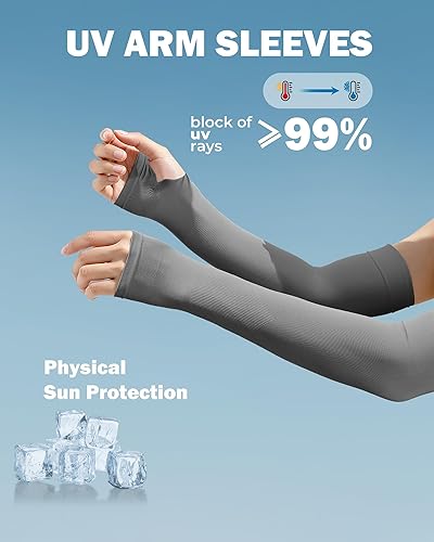 Miniatura 8 de SHINYMOD Mangas de protección UV para enfriar o calentar brazos para hombres y mujeres