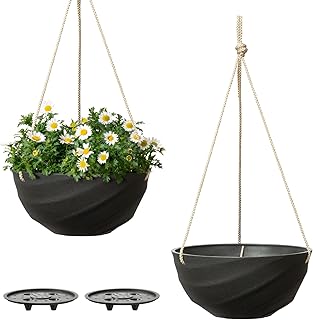 La Jolie Maison 10 Inch Hanging Planters for Indoor Plants, Outdoor Gard...