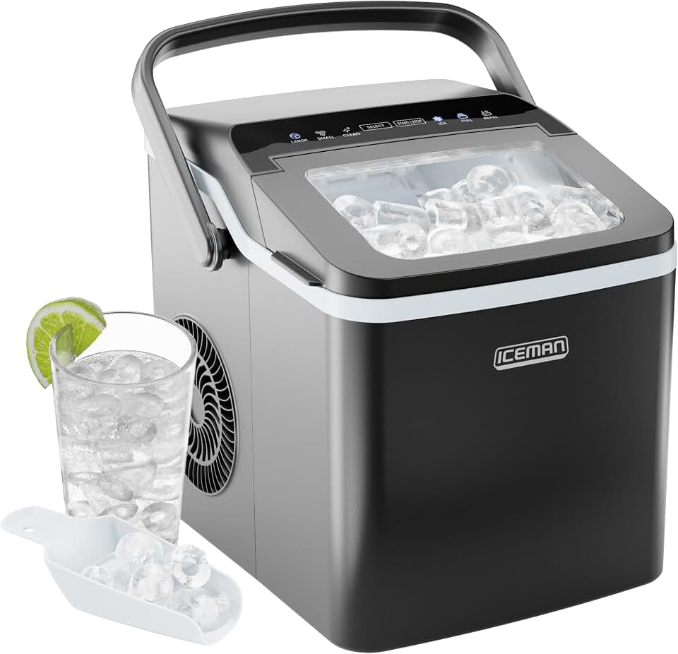 Macchina Per Ghiaccio ICEMAN Compatta Da Banco - 9 Cubetti In 7 Minuti, 22 Lbs/24h - RJ56-BUL-12