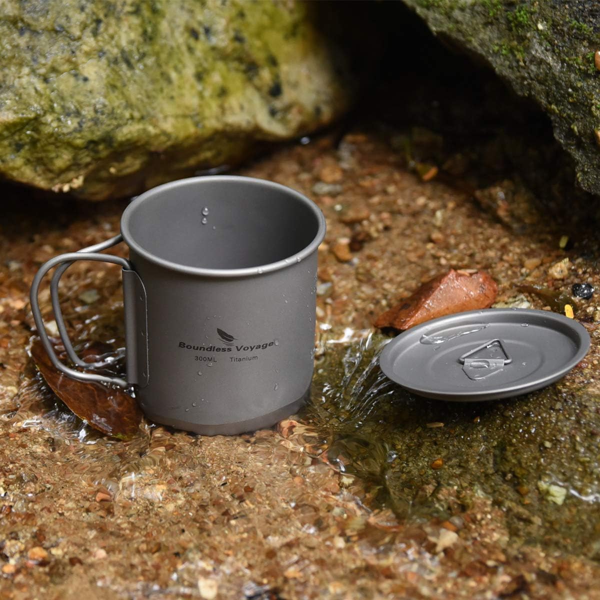 Outdoor 750ml - 2900ml Titanium Pot with Lid Folding Bail Handle Camping Hiking Picnic Ultralight Water Bottle Cup Mug Spork Set