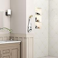 Vista 2 de Angle Simple Gancho giratorio para toallas de oro cepillado, 2 piezas, gancho de baño plegable de metal, soporte para toallas de baño, colgador