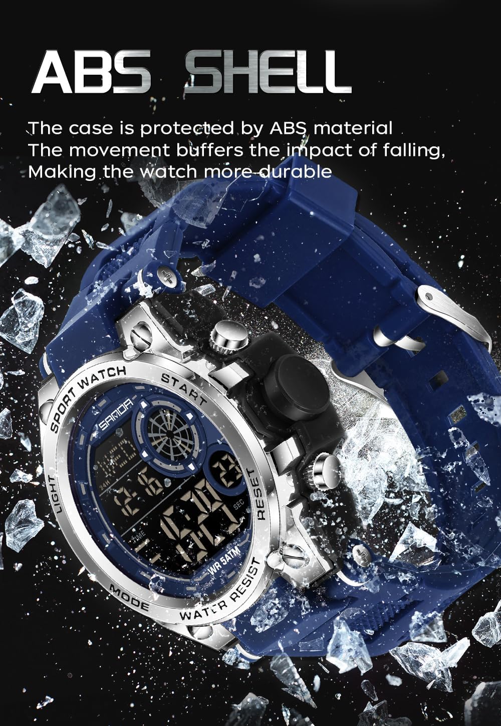FANMIS Mens Fashion Military Multifunction Digital Watches 50M Water Resistant Electronic LED Backlight Sports Watch Unisex Outdoor Sport Watch - Image 4