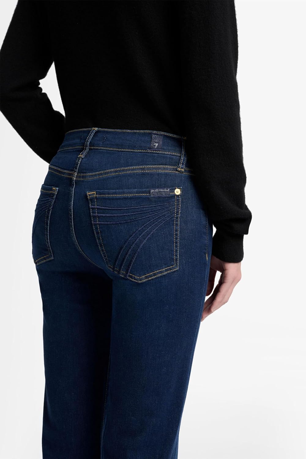 7 for All Mankind Womens Luxe Slim Illusion Tailorless Dojo Wide Leg Trouser Jeans - Image 5