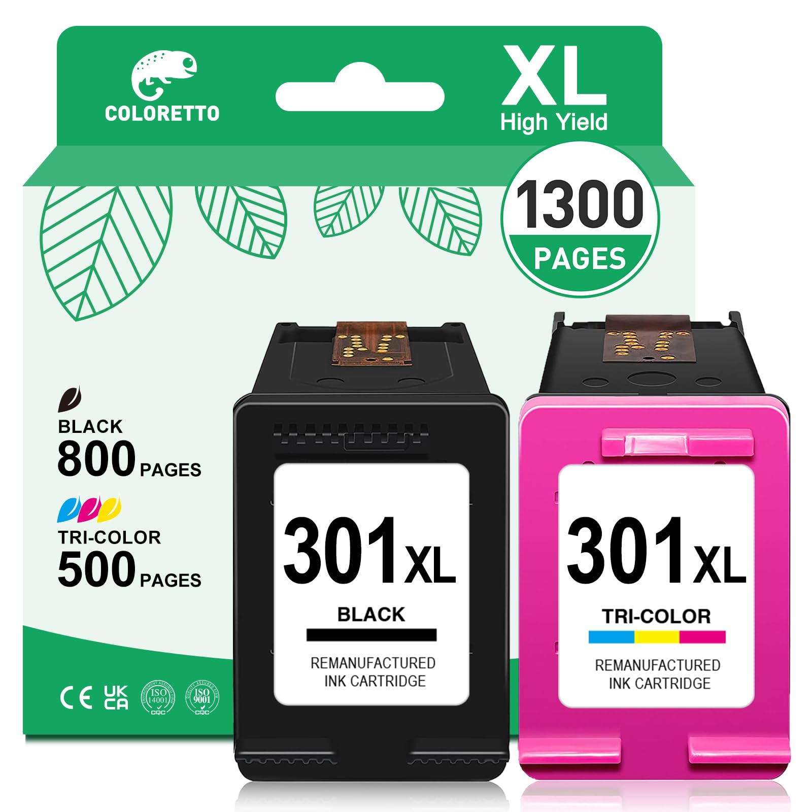 COLORETTO 301XL Cartuchos para HP 301 Cartuchos de Tinta para HP 301 XL DeskJet 2050 2540 1510 3055a 3050 3050a 2543 2510 2550 Envy 4500 4502 4503 5530 Officejet 2620 2622 4630 Negro y Color