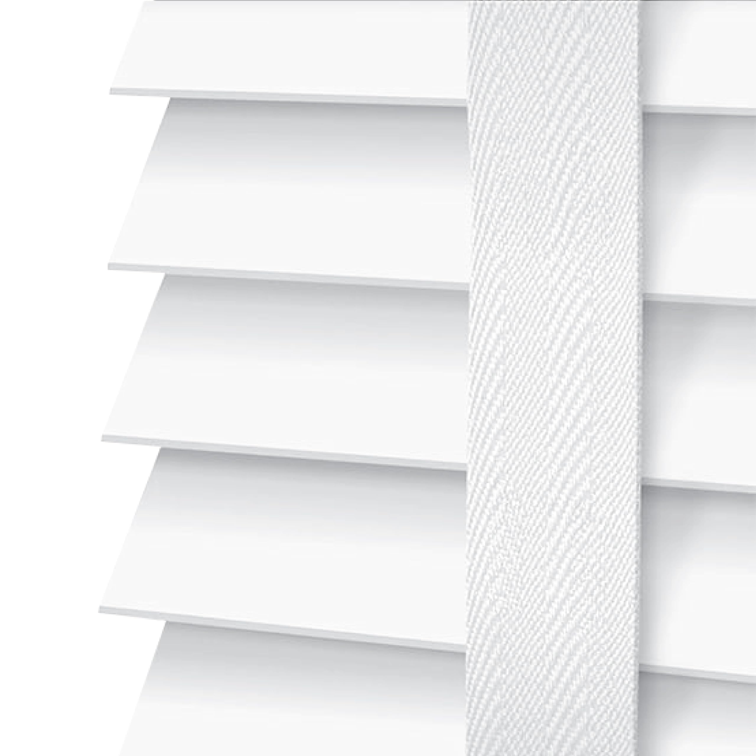 Ev Dekor White Tape Faux Wood Window Blinds With Tape Design, 50Mm Slats, Easy Fit Home Office Venetian Blinds (210 X 150Cm) - White Blind