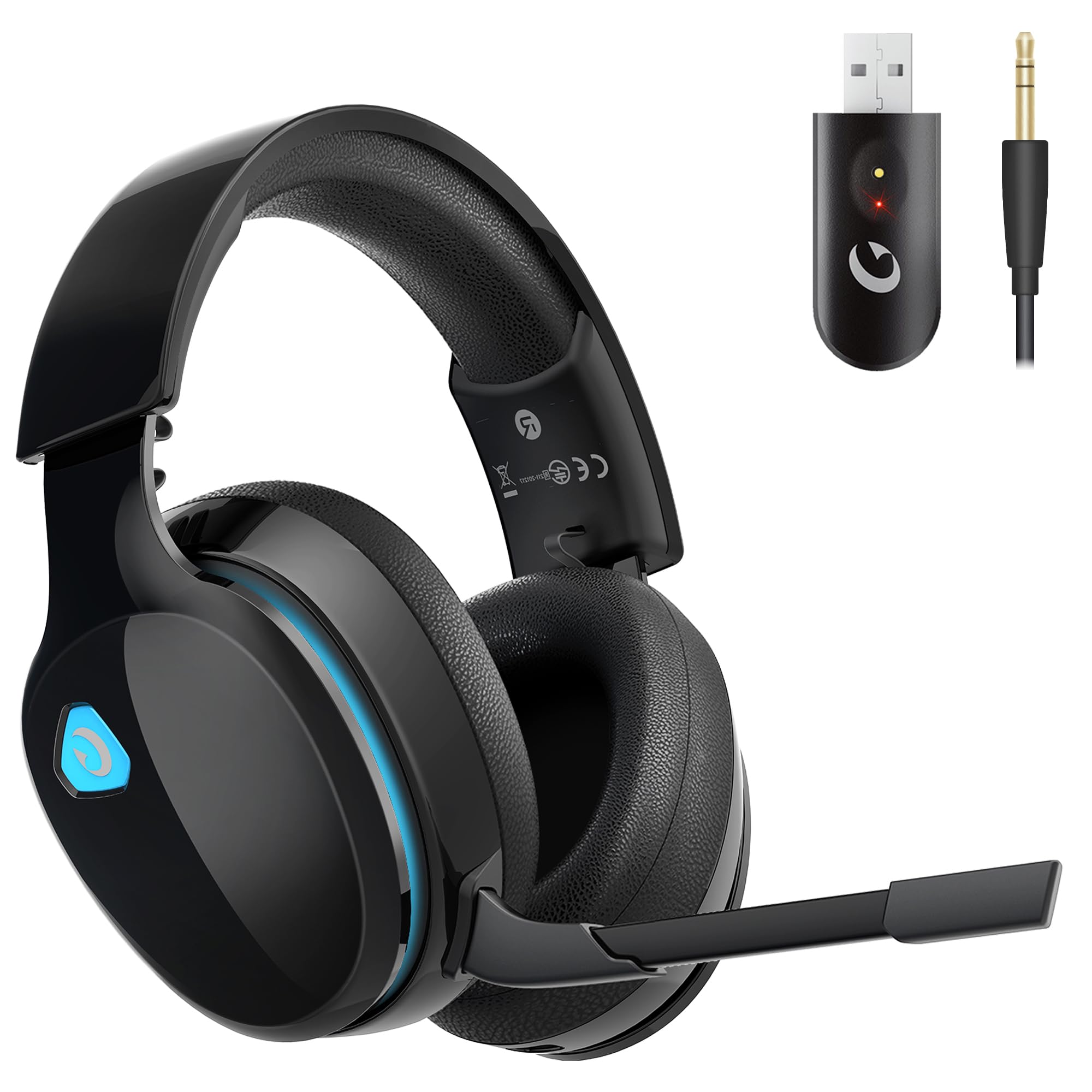 ゲーミングヘッドセット【2.4GUSBアダプター 有線 3WAY接続】 (黒) ゲーミングヘッドセット【2.4GUSBアダプター 有線 3WAY接続】 (黒