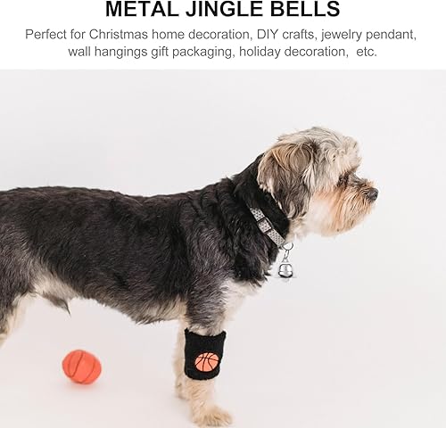 Miniatura 6 de Ciieeo 20 campanas de cascabel, pequeñas campanas de manualidades a granel, mini campanas de metal de Navidad para puertas de manualidades, adornos