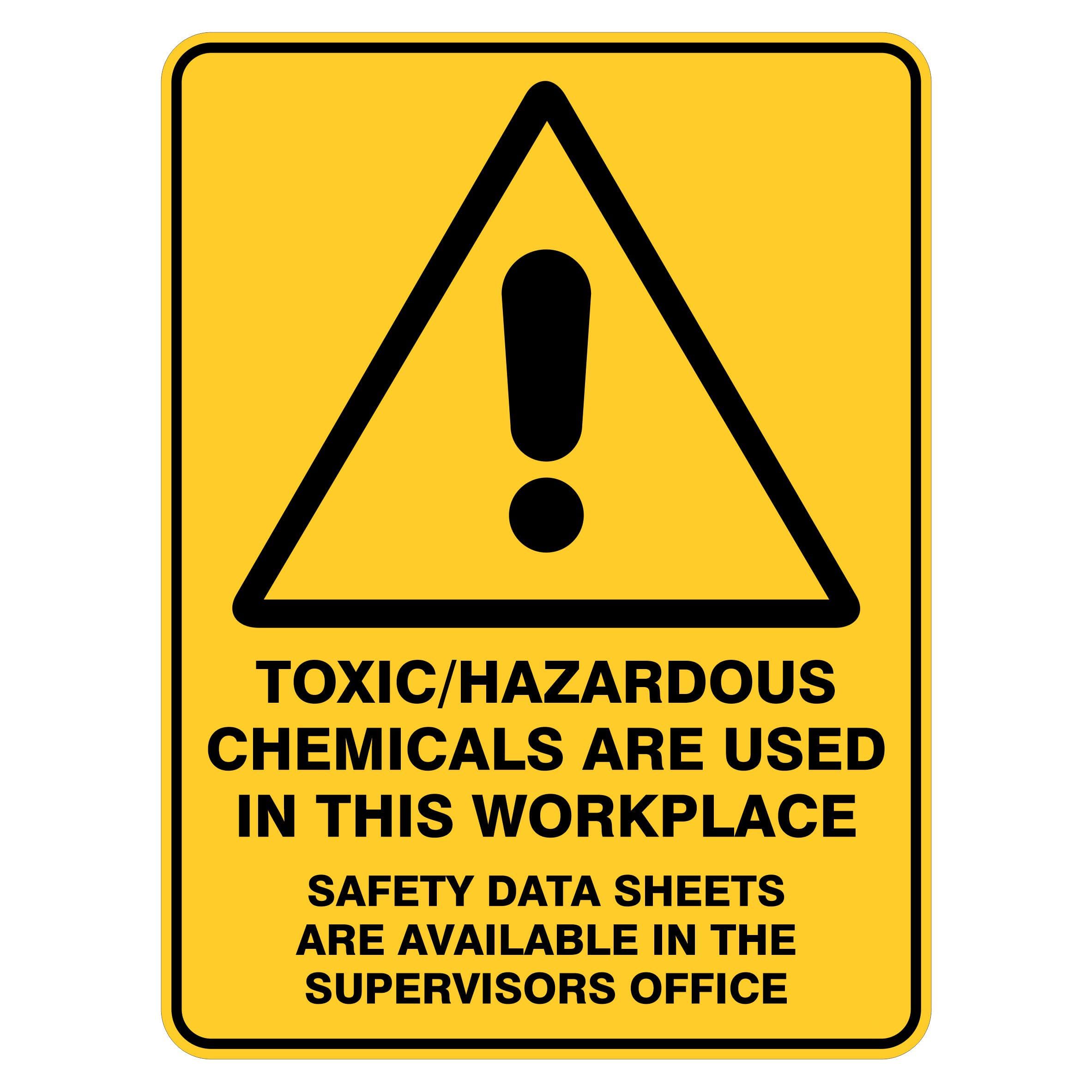 Toxic/hazardous Chemicals Are In This Workplace Warning Signs Metal Tin Sign 8 x 12 inch for Industrial & Commercial