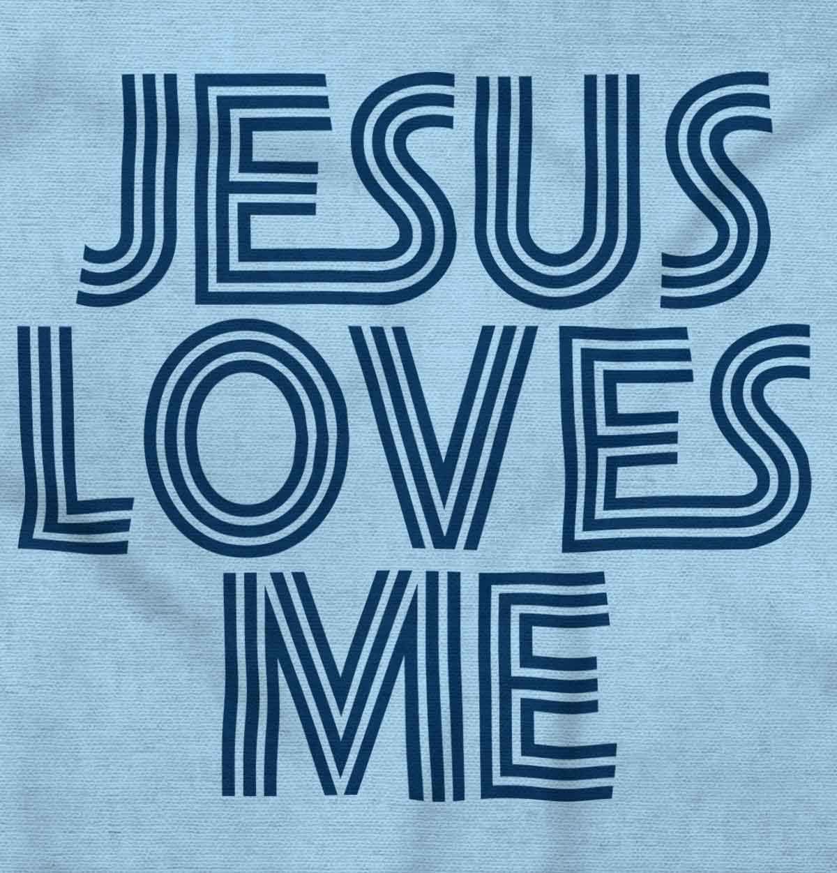 Brisco Brands Jesus Loves Me Retro Christian Baby Romper Boys or Girls