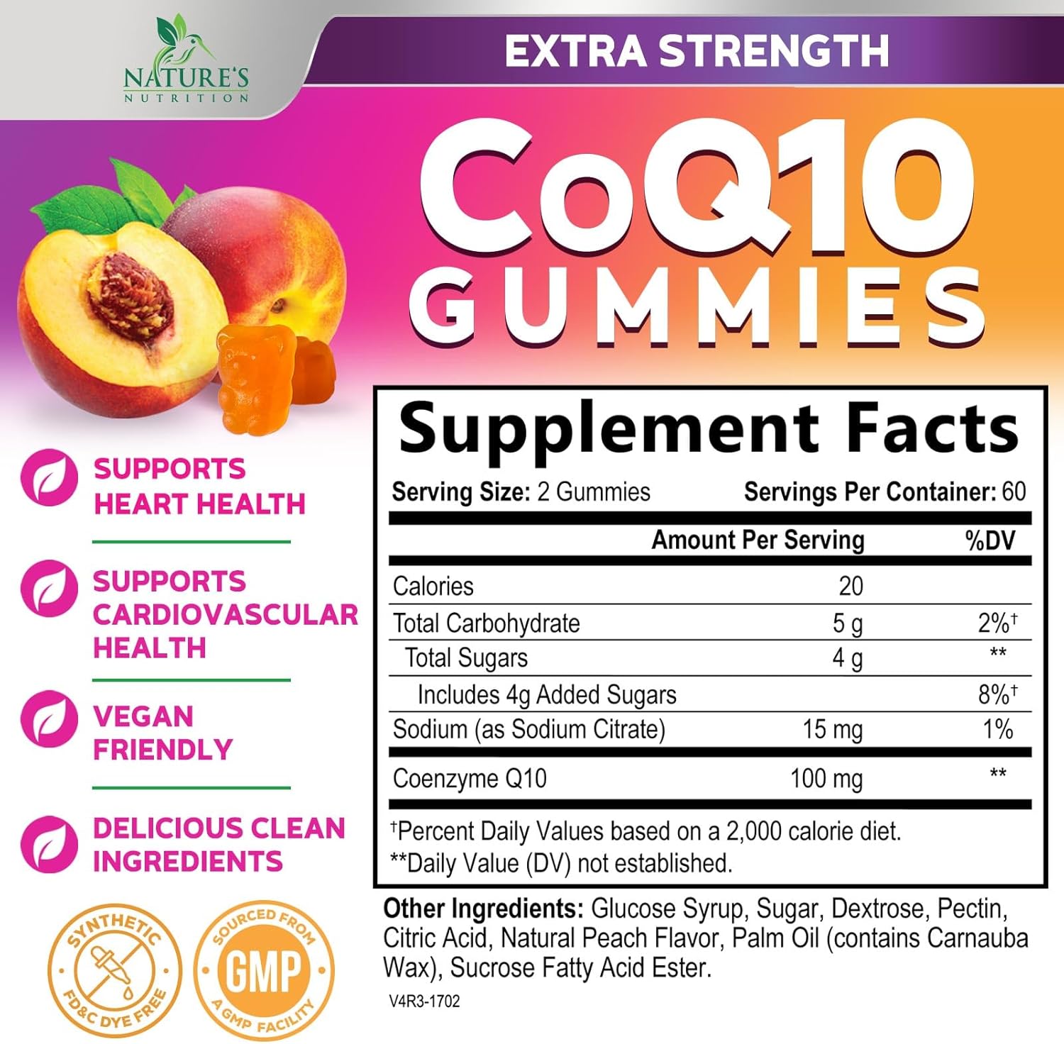 CoQ10 Gummies - Coenzyme Q10 100mg Per Serving - 3X Strength, High Absorption, Antioxidant Supplements for Heart Health Support & Energy Production, Ultra Coq 10 Vitamins Supplement - 120 Gummies