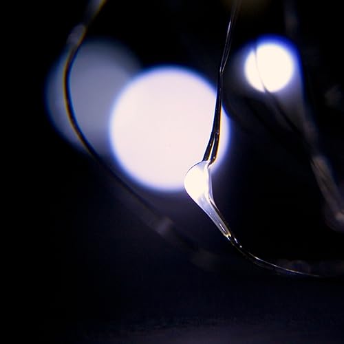 Miniatura 6 de Guirnalda de 100 luces LED de color blanco frío, cable plateado, para interiores y exteriores, 32 pies, luces estrelladas de luciérnaga para