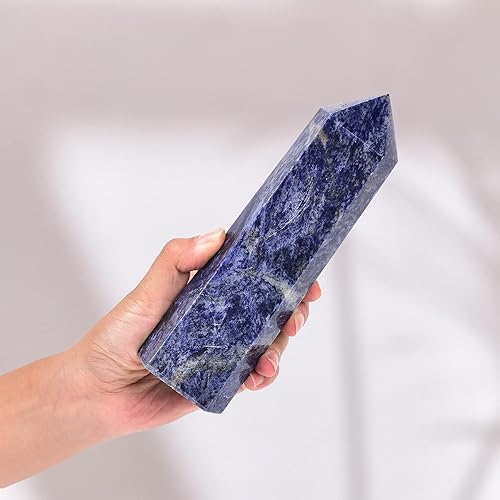 Miniatura 7 de AMOYSTONE 1 varita de jade grande de Afganistán, columna de piedra hexagonal de cristal curativo, varita de cristal irregular natural, 6 puntos,