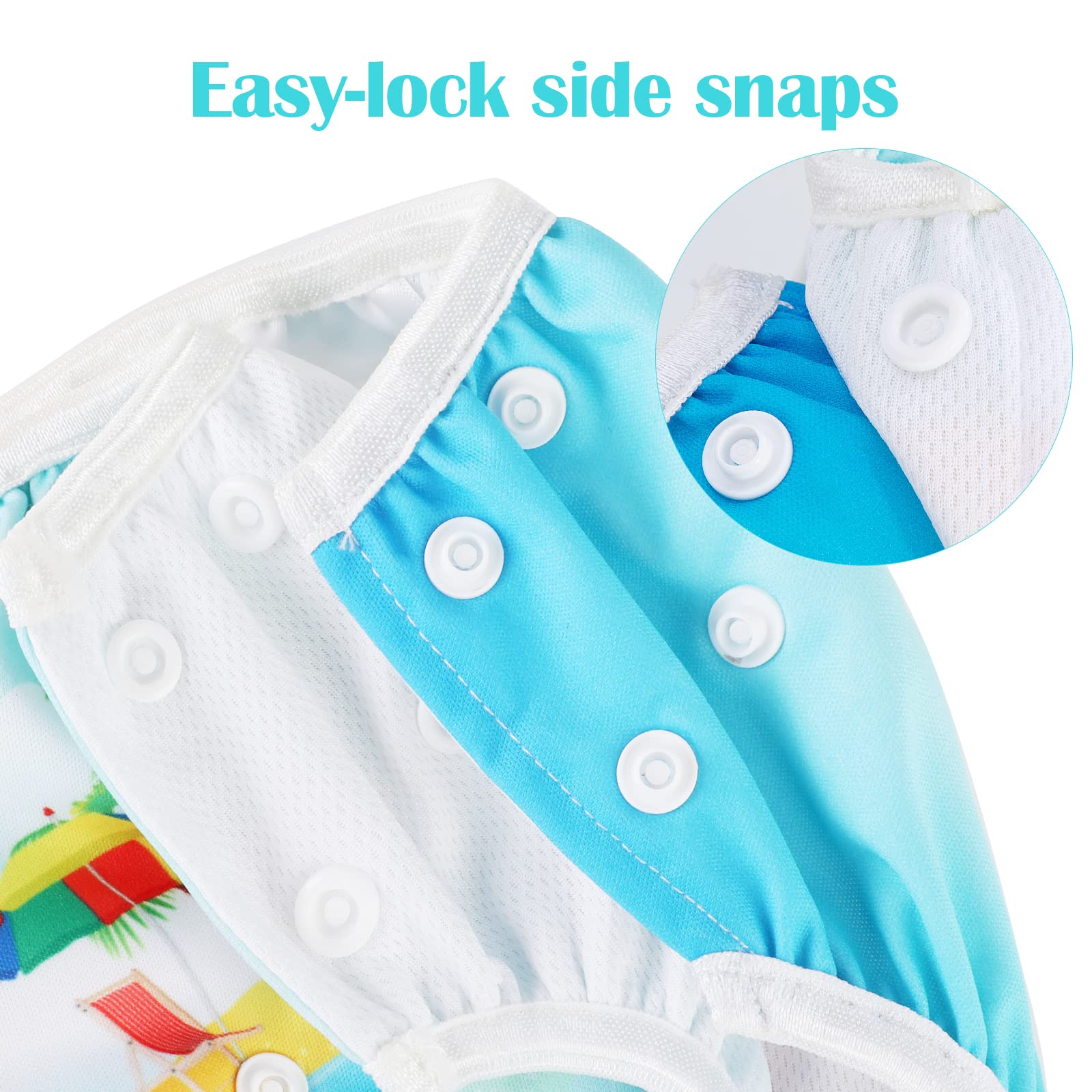 PHOGARY Couche de natation pour bébé (0-3 ans), 2 PCS. Maillot de bain bébé réutilisable pour 3-15kg, Plage+Baleine