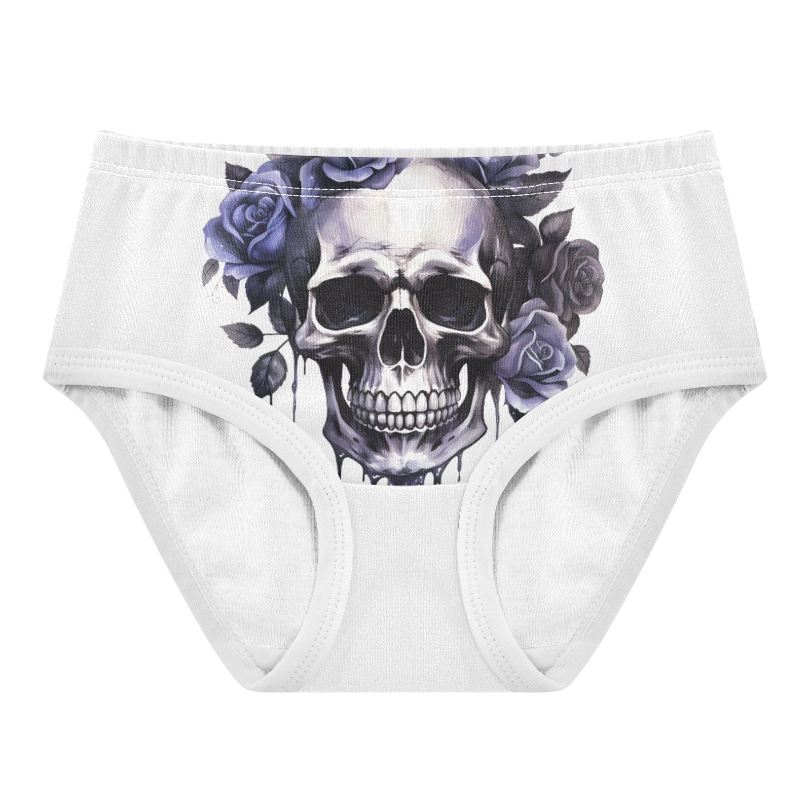 ALAZA Toddler Girls Cotton Hipster Underwear Soft Skull Purple Rose 2 Pack 2T