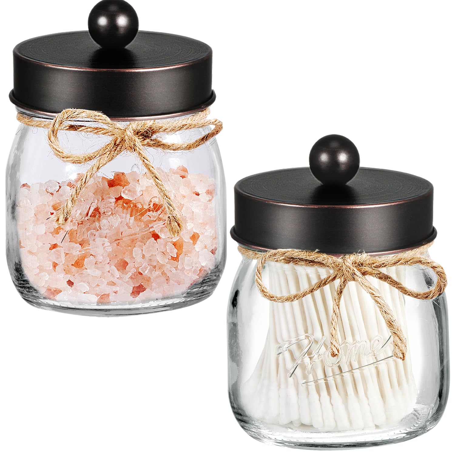 SheeChung Bathroom Decor, Bathroom Organizers and Storage, Qtip Holder, Vanity Decor, Cute Mason Jars for Cotton Swabs, Balls, Cotton Pads, Floss