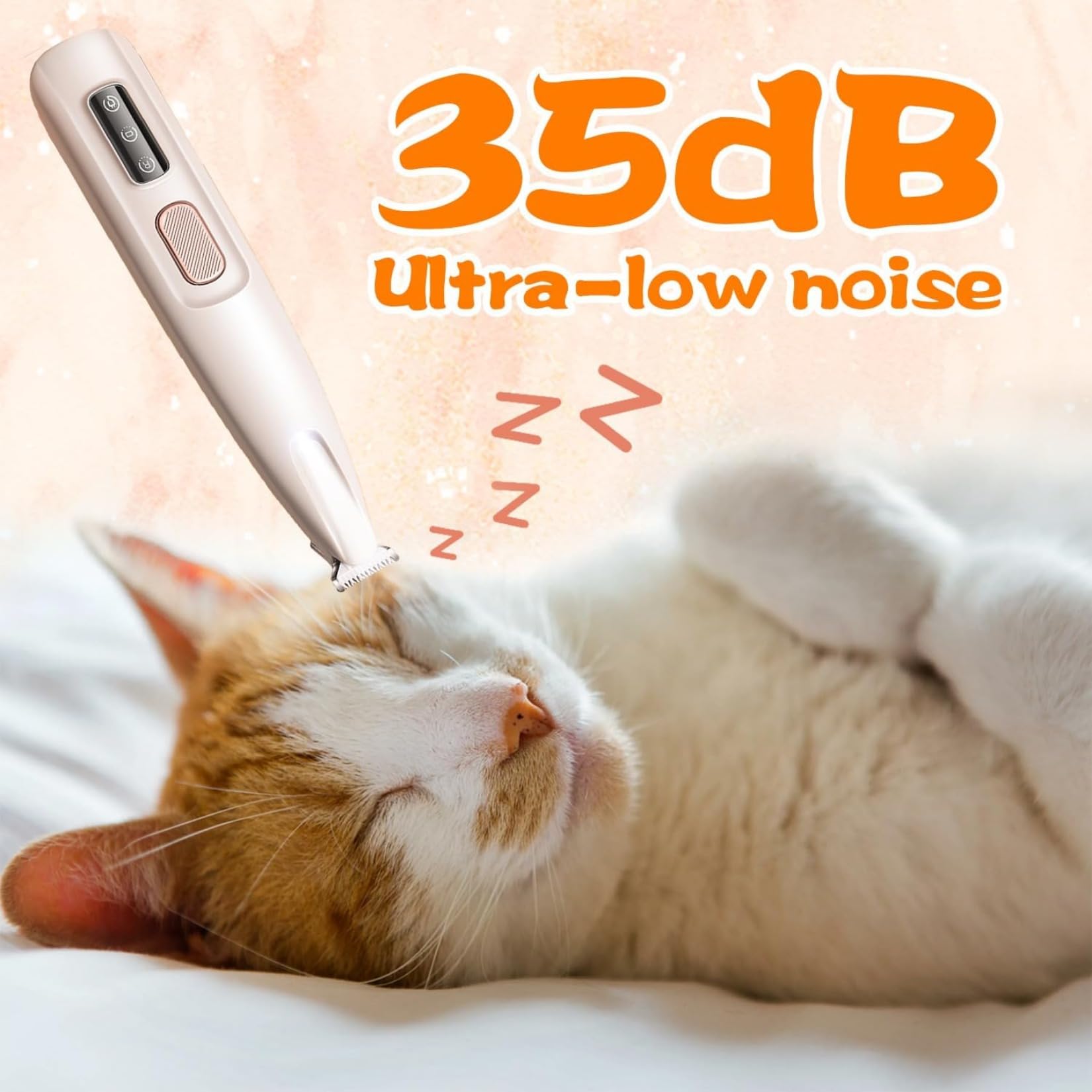 HIFILTURE Upgraded Dog Cat Paw Trimmer with LED Light, 18 mm Widen Blade (White)