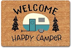 Welcome Mat Personalized Doormat Happy Camper Welcome Doormat
