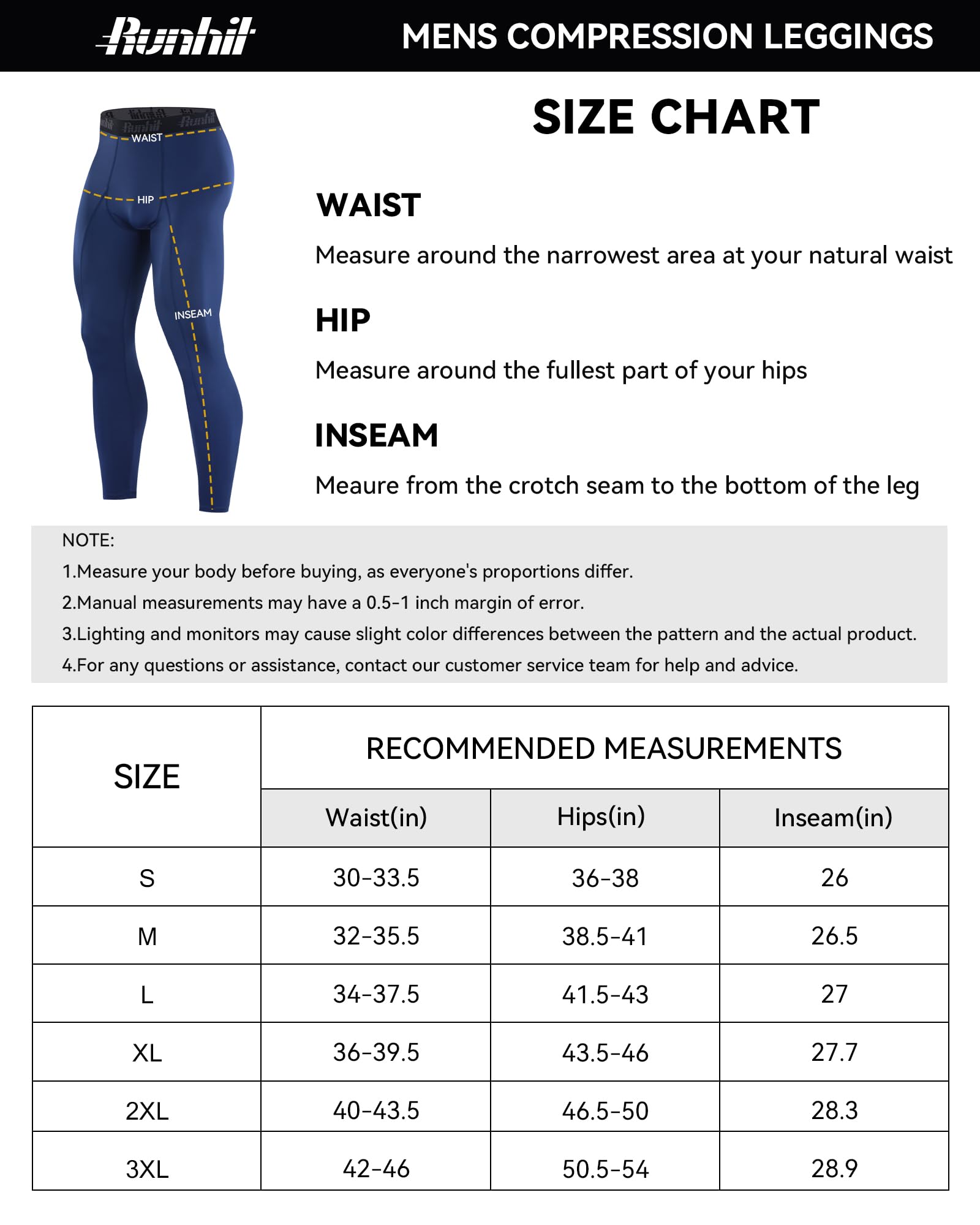 Runhit Paquete de 3 pantalones de compresión para hombre, mallas para correr, entrenamiento, pantalones atléticos de capa base