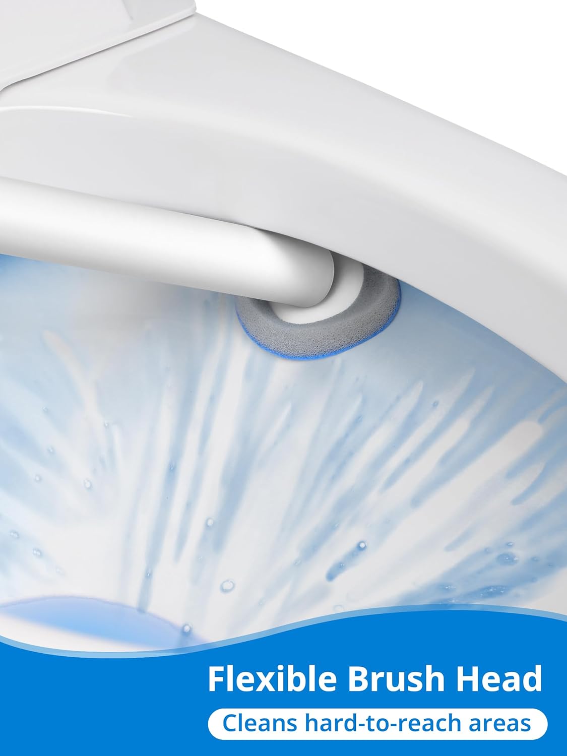 Toilet Cleaner Wand, Disposable Toilet Brush and Holder Set, Toilet Bowl Cleaner Brush, Wall Mounted Toilet Brush Set, Toilet Wand Kit with 12 Refill Heads, Toilet Wand Holder for Home and RV Use - Image 3