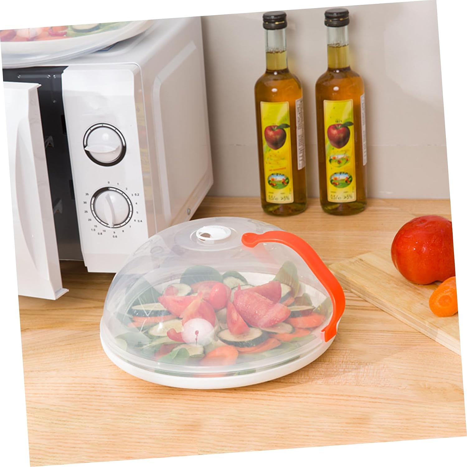 4pcs Plastic Food Cover Microwave Heat-resistant Lid Oil Cap Restaurant Plastic Food Cover Dish Protectors