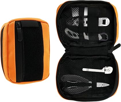 Small EDC Pouch, Pocket Organizer, Mini Admin Pouch with Zipper, Compact and Portable Multi Compartment Storage Bag, for Camping, Bush Crafts, Travel, Hiking