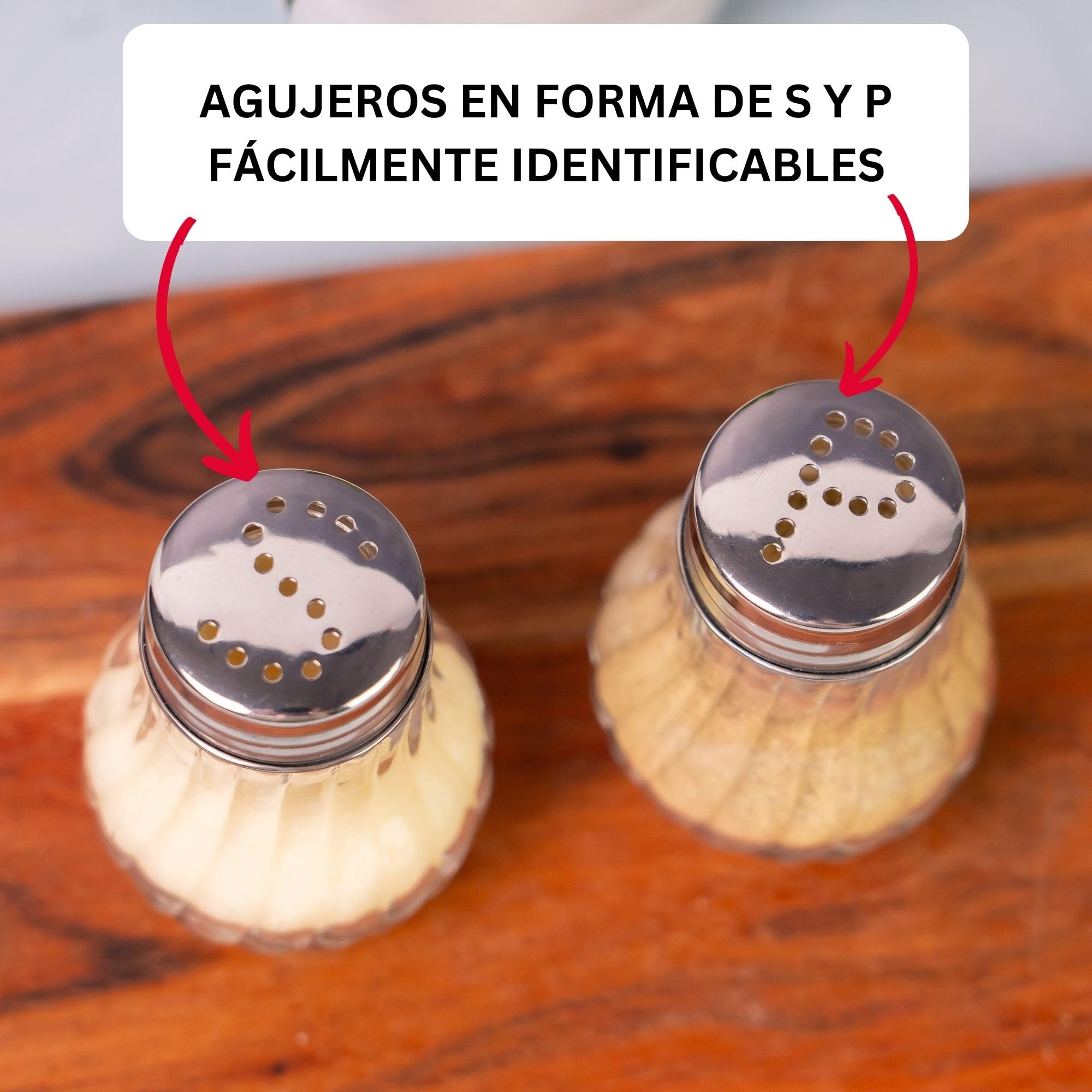 Westmark Juego de salero y pimentero, 2 piezas, Capacidad: 50 ml cada una, Vidrio/acero inoxidable, Berlin, Plateado/transparente, 65362270