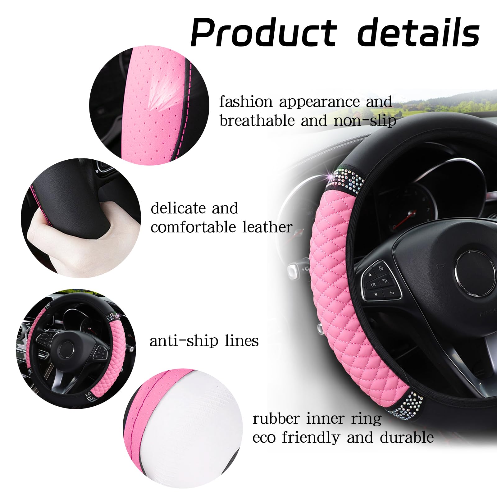 Coprivolante per auto, universale, antiscivolo, 38,1 cm, per