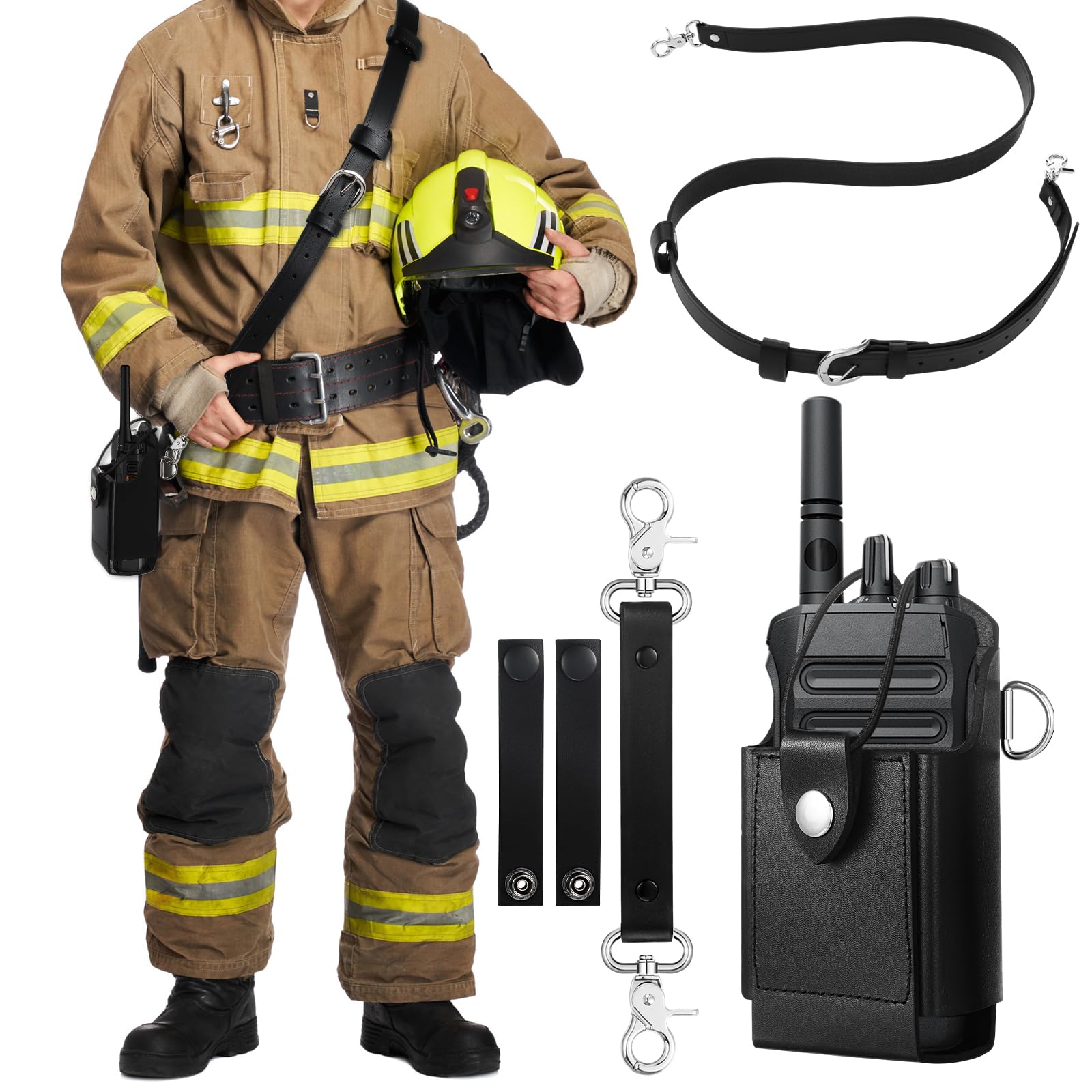 Sangle radio en cuir pour pompiers et police en intervention de recherche et sauvetage