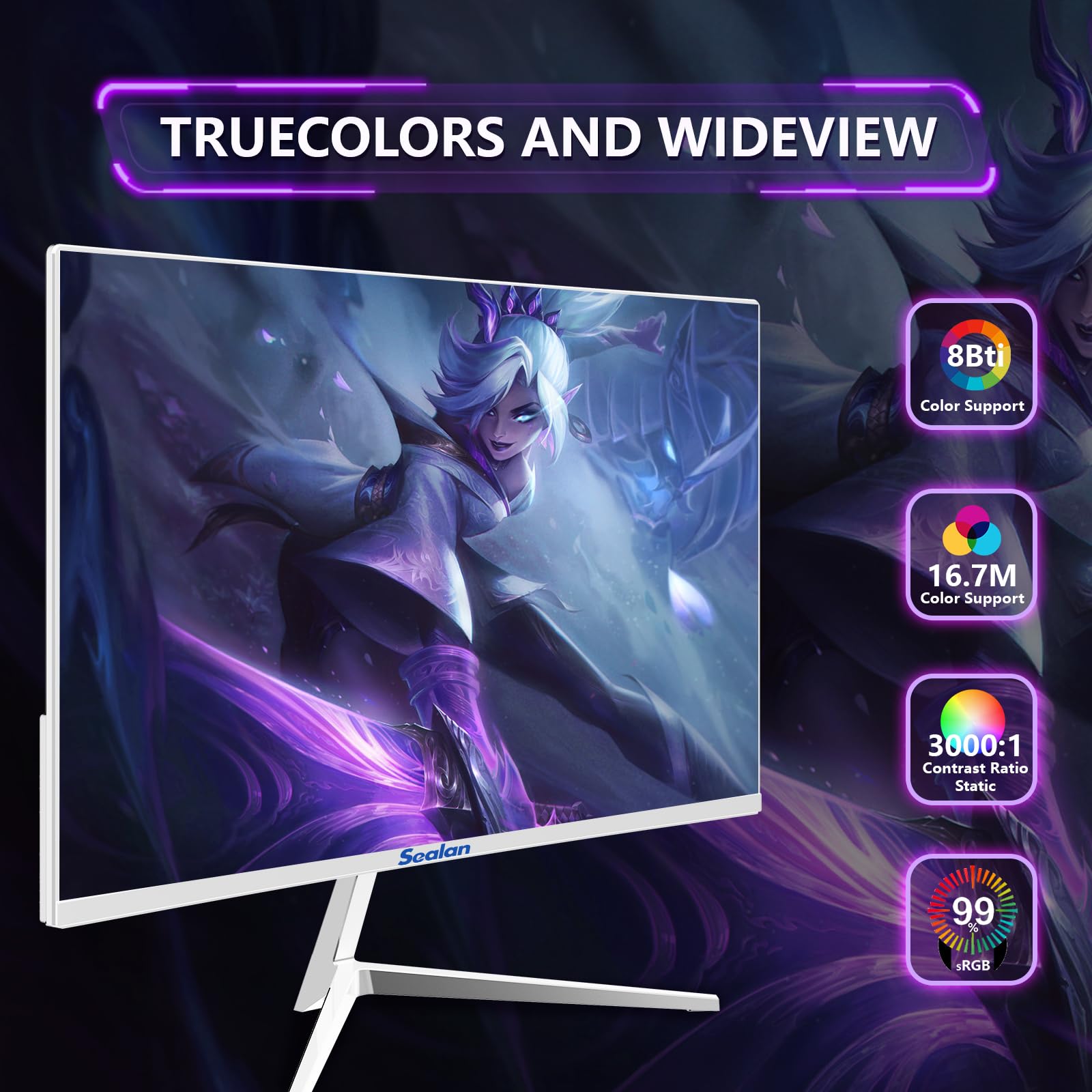 Snapklik.com : Sealan 24 Inch Curved Gaming Monitor 75Hz Refresh Rate ...