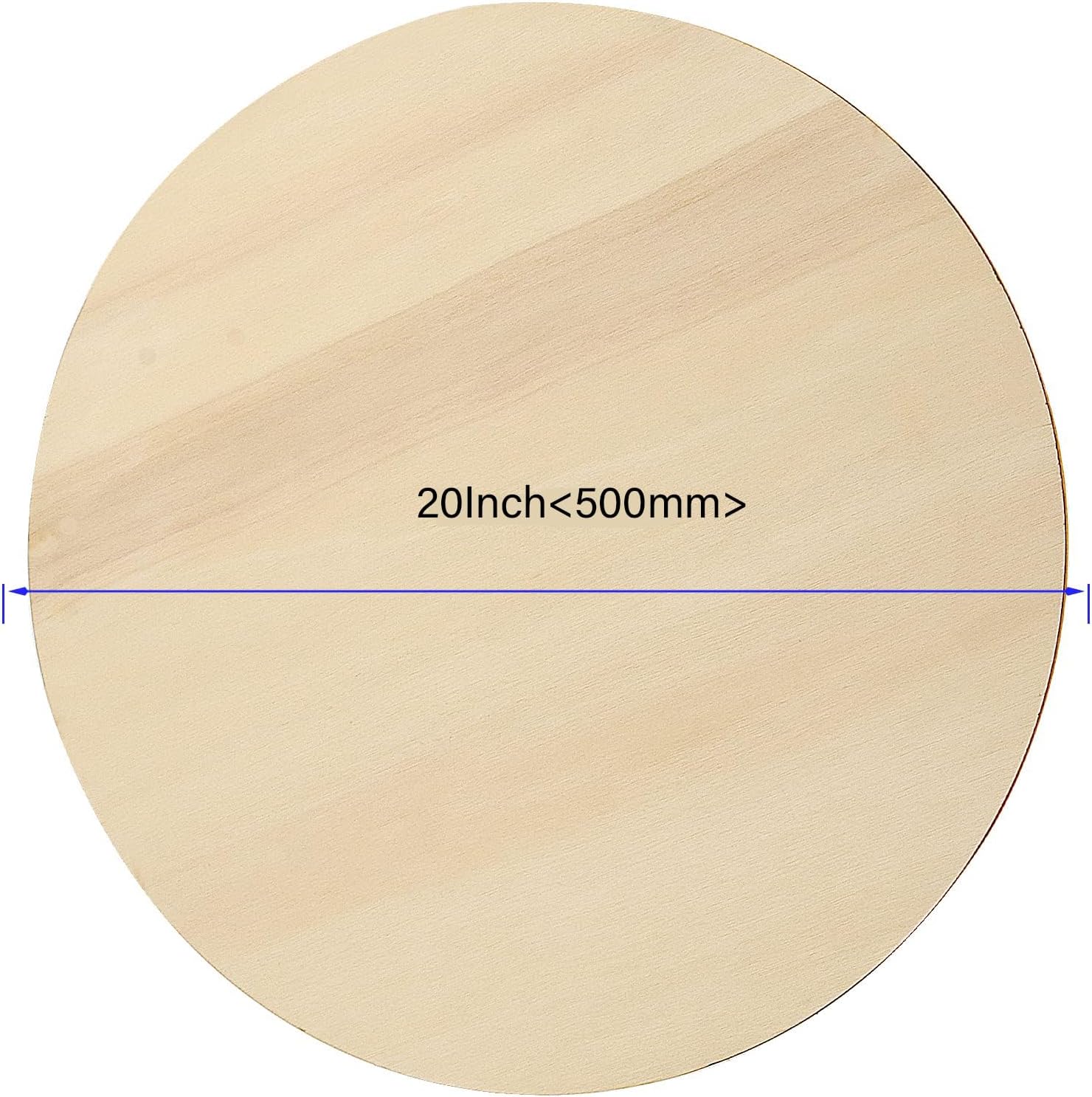 6 PCS 20 Inch Wood Circles, Unfinished Wooden Rounds Large Wood Circles Blanks Round Wooden Discs for Crafts, Door Hanger, Pyrography and Painting
