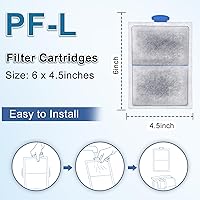 Vista 4 de driamor Paquete de 8 cartuchos de filtro de tanque de peces para filtro de alimentación PF-L, cartucho de filtro de carbono grande para acuario