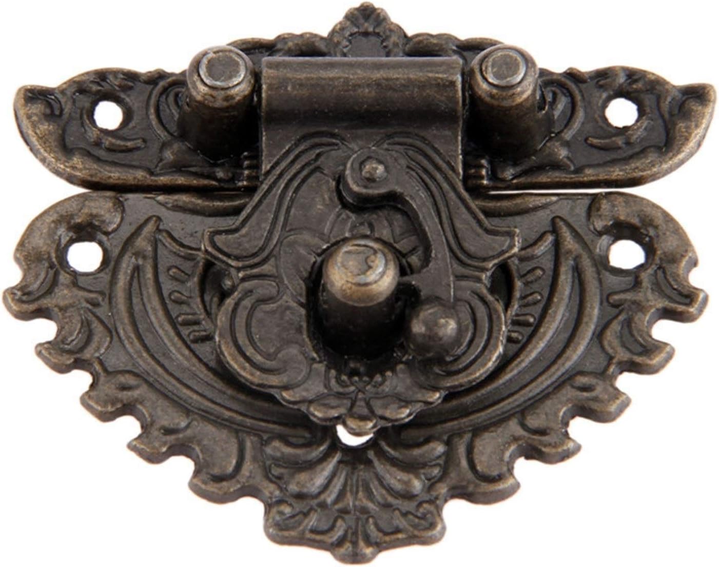 Chinese Antique Box Buckle,Antique Lock Buckle.5056mm Antique Box Hasps Lock Catch Latches for Jewelry Chest Box Suitcase Buckle Clip Clasp Vintage Funiture Hardware