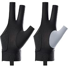 Holiberty 2 Pcs Professional Billiard Pool Gloves for Left Hand Men Women Mesh Nonslip Fingerless Training Shooting Sports Gloves