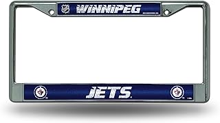 Rico Industries NHL Bling Chrome License Plate Frame with Glitter Accent, Winnipeg Jets