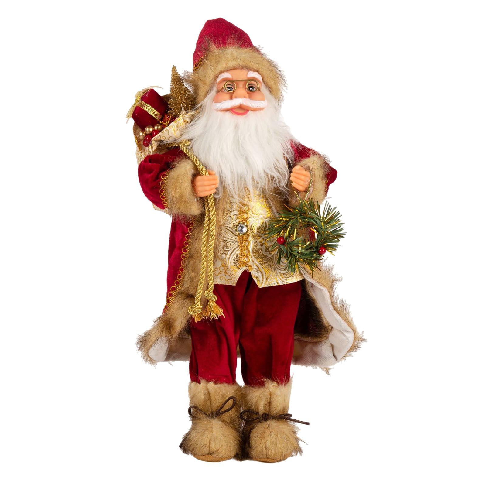 carotoe Christmas Santa Figurine with Gift Bag Ornament Santa Dolls Sculpture for Home Table Centerpieces Holiday Decorations Collectible Ornament