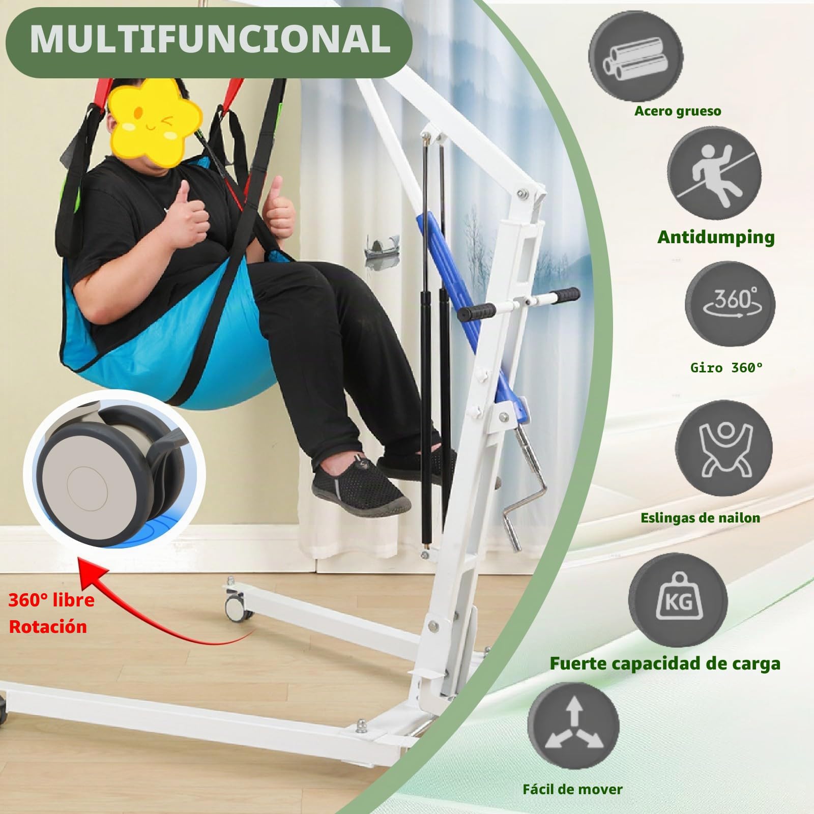 Grúa De Bipedestación para Personas Mayores,Grúa para Atención Domiciliaria,Sistema Portátil De Asistencia para La Elevación,para Personas Mayores,Personas con Discapacidad