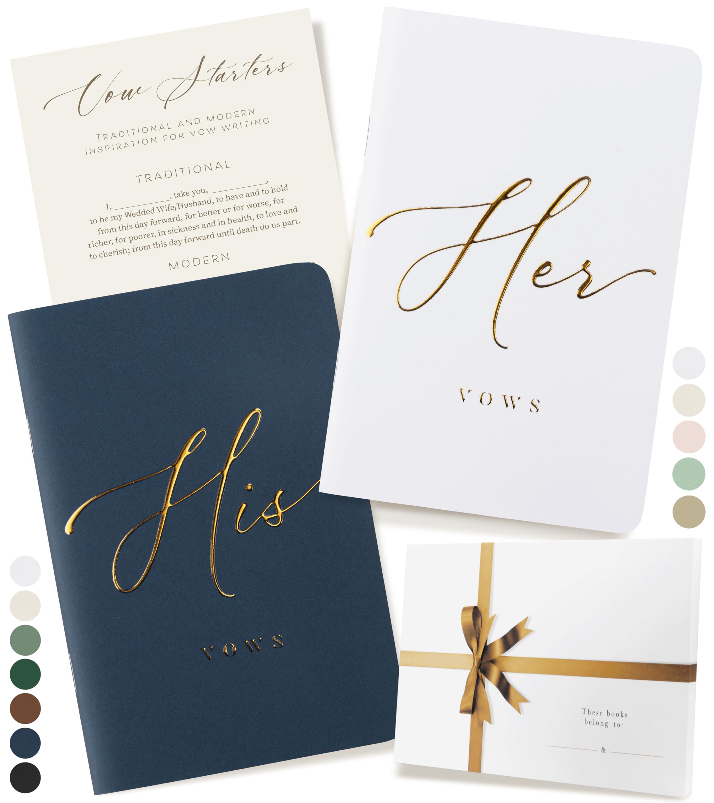 Premium Wedding Vow Book - Ivory & Black -9